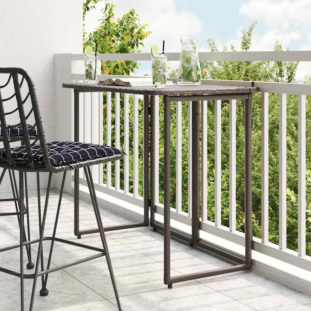 VidaXL Table de jardin pliante marron 90 x 51 x 75 cm polyrotin