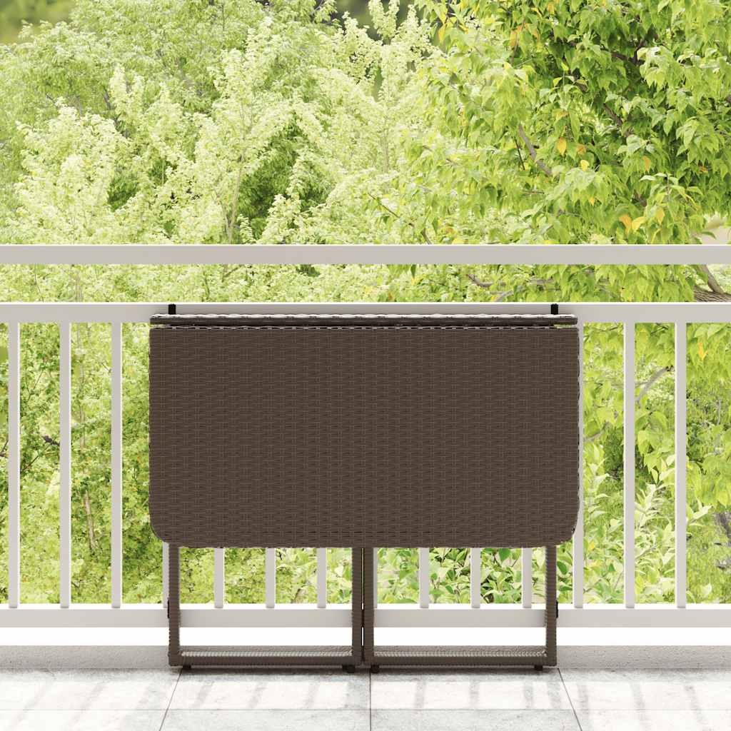 VidaXL Table de jardin pliante marron 90 x 51 x 75 cm polyrotin - Image 3