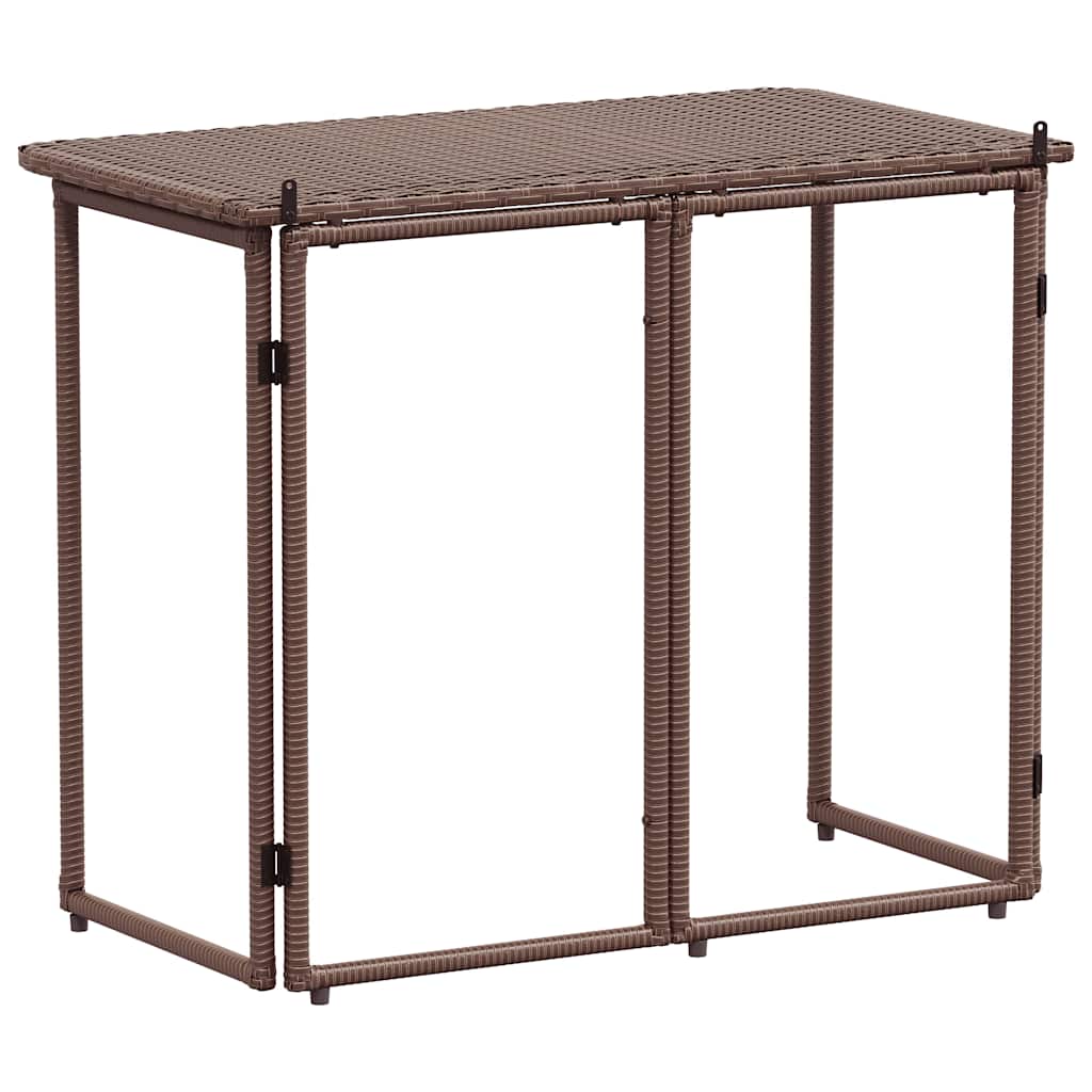 VidaXL Table de jardin pliante marron 90 x 51 x 75 cm polyrotin - Image 6