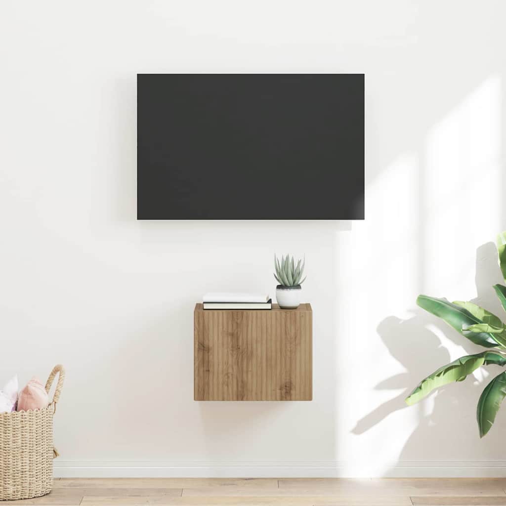 vidaXL Meuble TV mural Montage mural Chêne artisan 60 x 31 x 29.5 cm