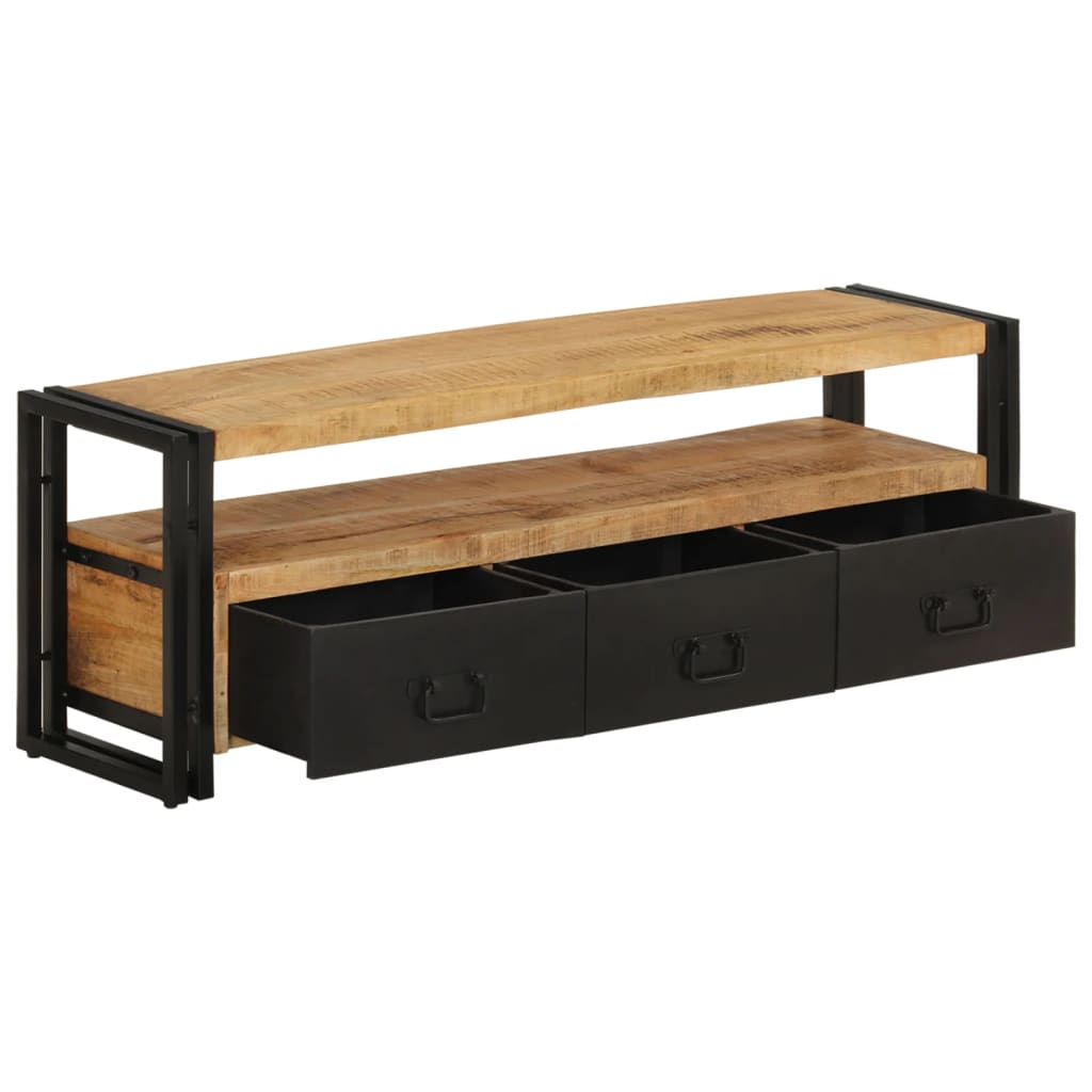 vidaXL Mueble de TV madera maciza de mango 120x30x40 cm - Image 3