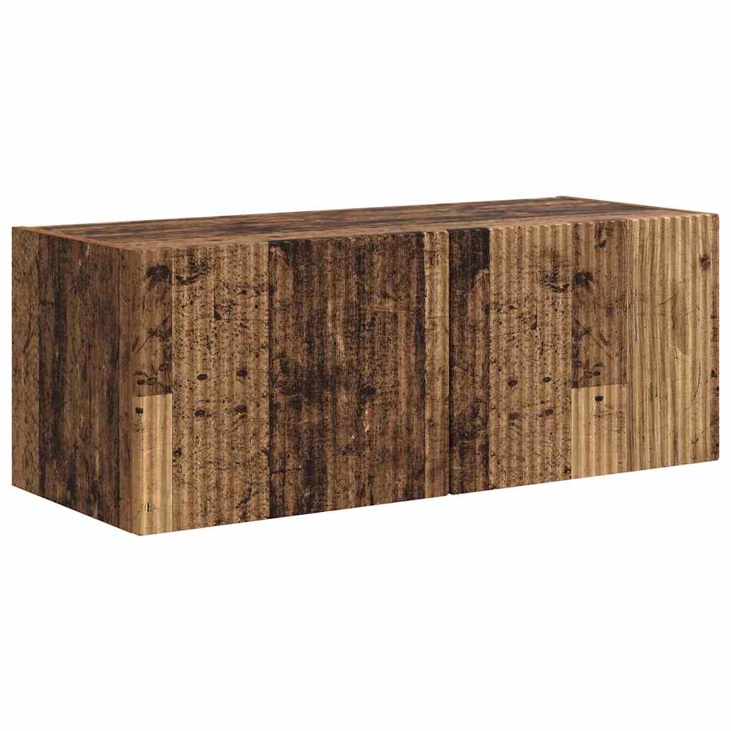 vidaXL Mueble de TV Montado en la Pared 2 pcs Madera Vieja - Image 5