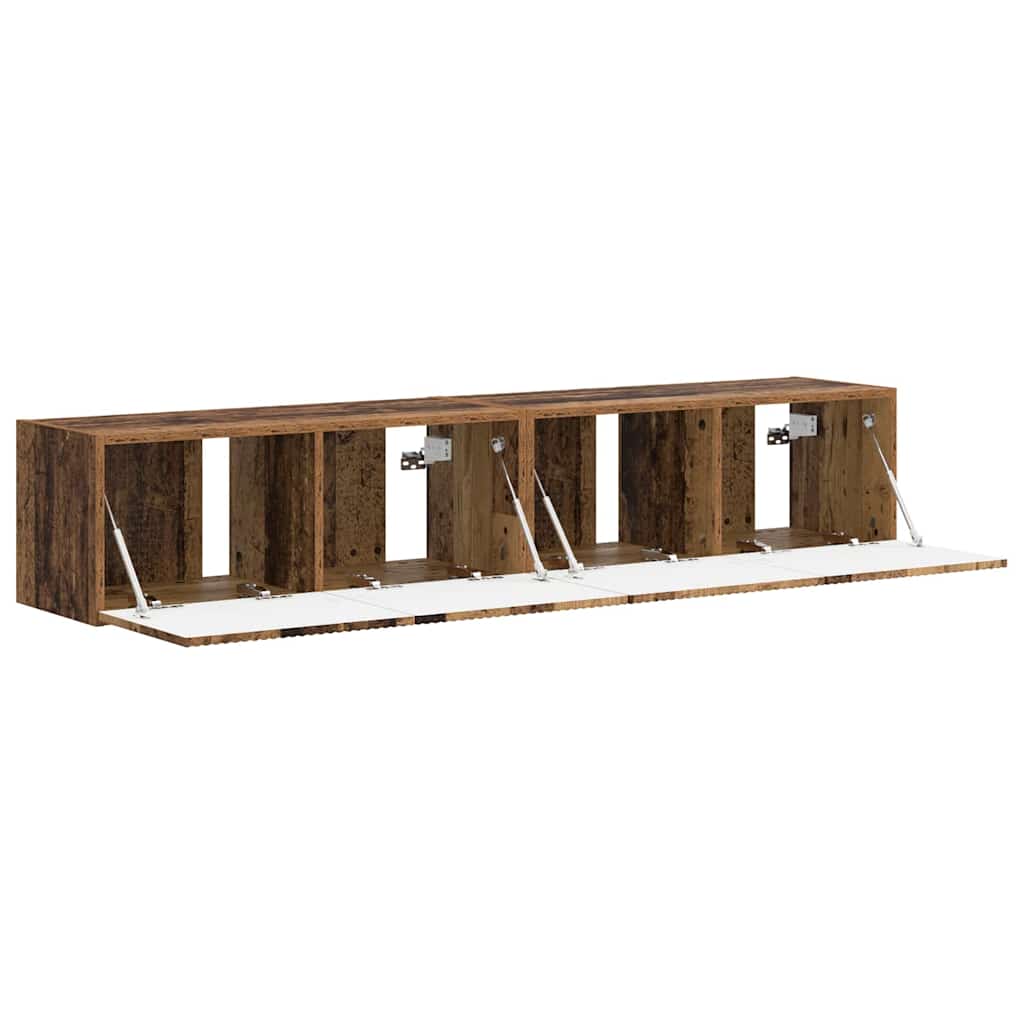 vidaXL Mueble de TV Montado en la Pared 2 pcs Madera Vieja - Image 6