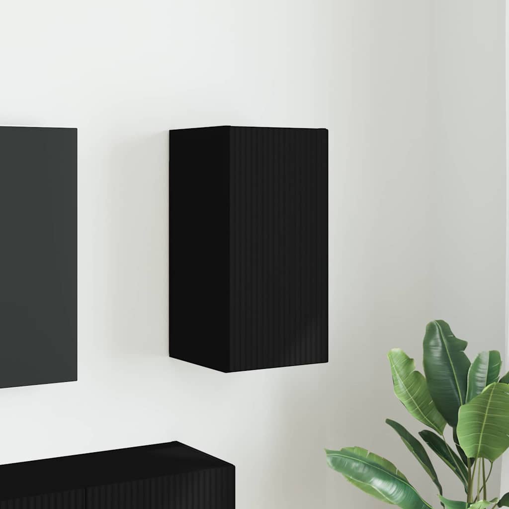 vidaXL Mueble de TV Montado en la Pared Negro 30 x 31 x 60 cm