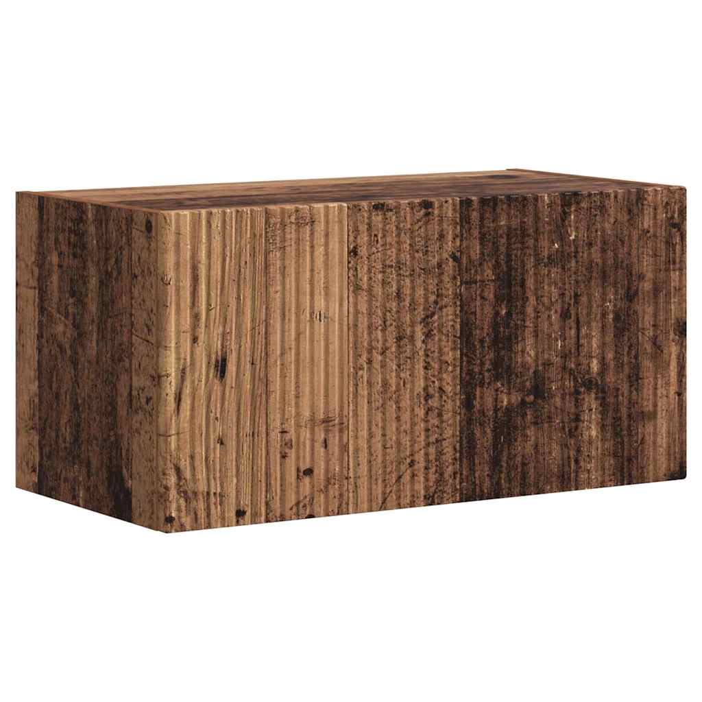 vidaXL Mueble de TV Montado en la Pared 2 pcs Madera Vieja - Image 5