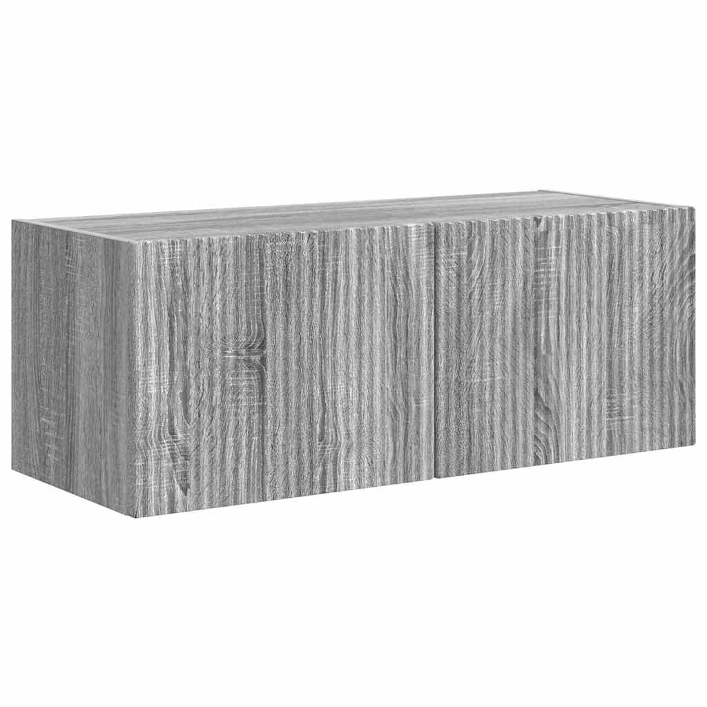vidaXL Mueble de TV Montado en la Pared 2 pcs Gris Sonoma - Image 5