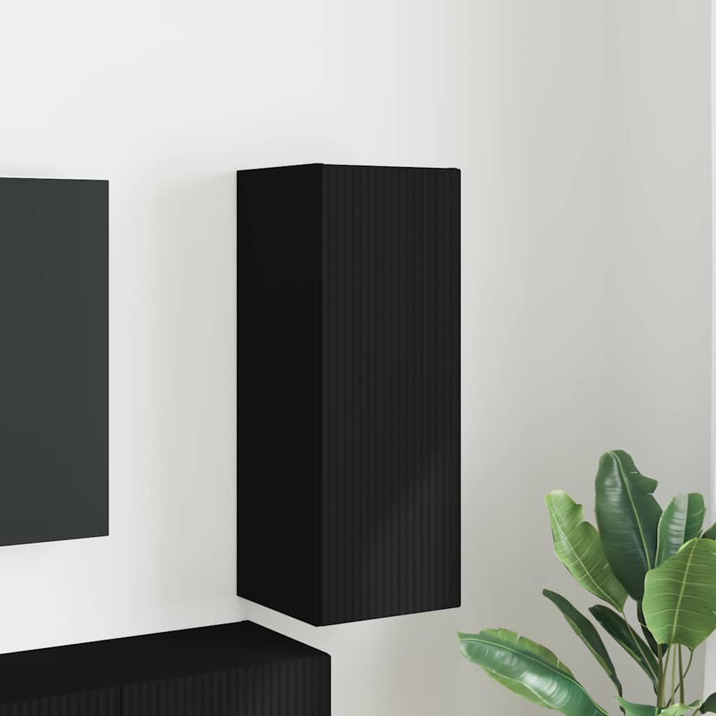 vidaXL Mueble de TV Montado en la Pared Negro 30 x 31 x 80 cm
