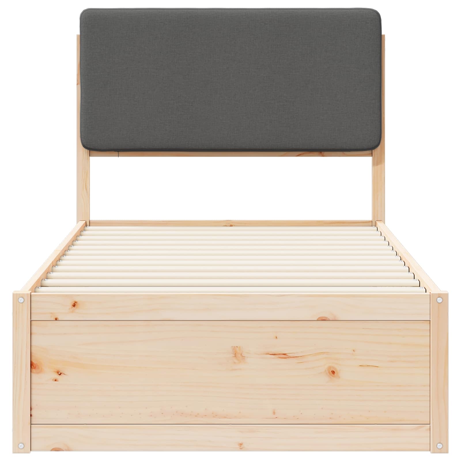 vidaXL Estructura de Cama con Cabecera Tapizada Gris oscuro - Image 5