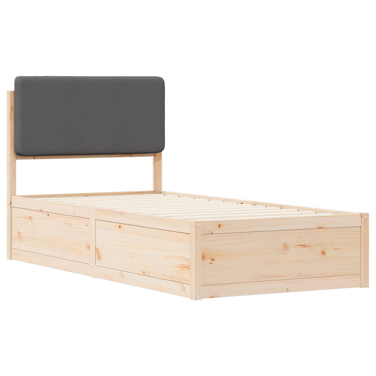 vidaXL Estructura de Cama con Cabecera Tapizada Gris oscuro - Image 4