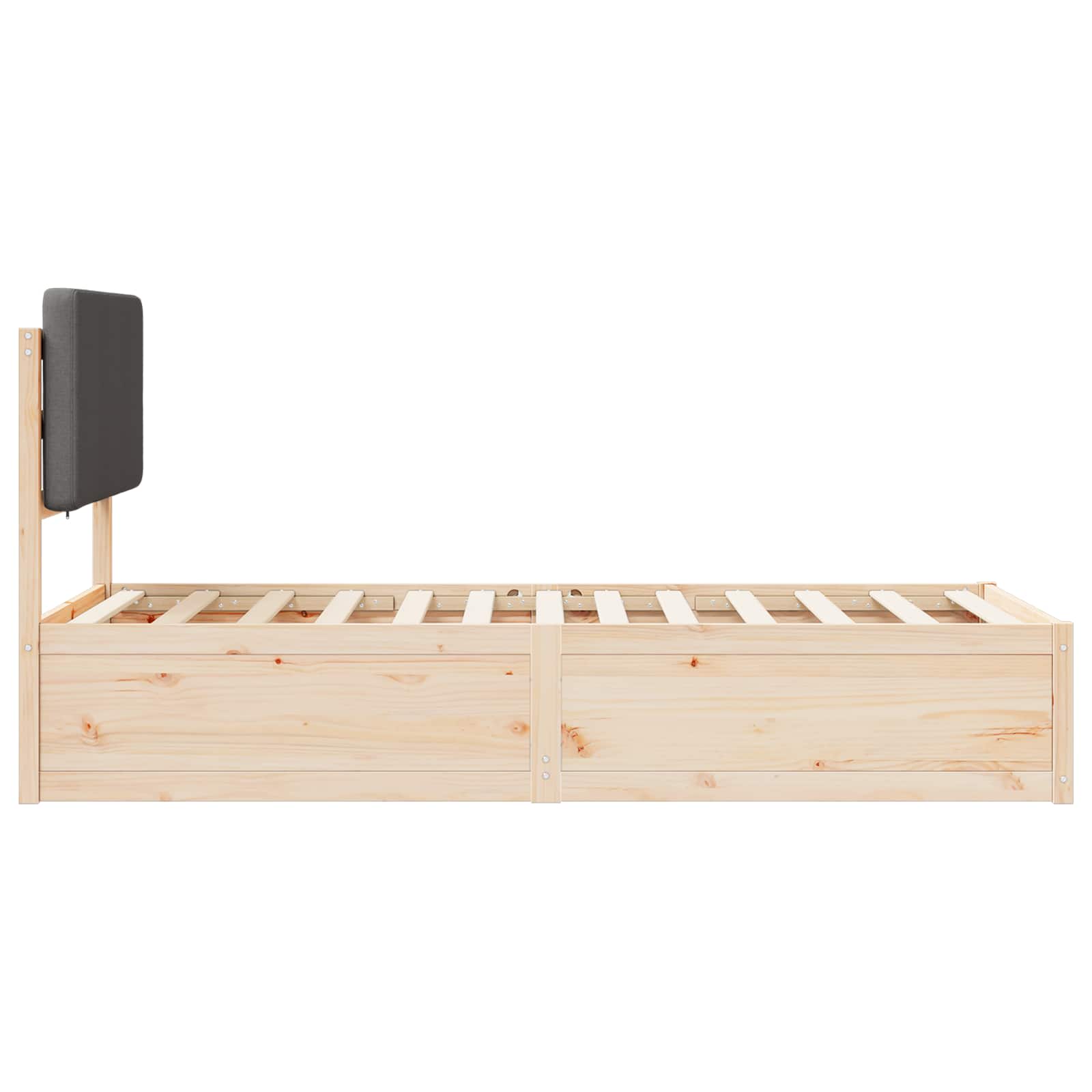 vidaXL Estructura de Cama con Cabecera Tapizada Gris oscuro - Image 6