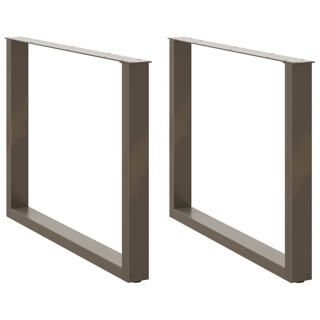 vidaXL Patas para mesa de comedor en forma de U (2 unidades, acero natural, 100 x 72-73 cm)