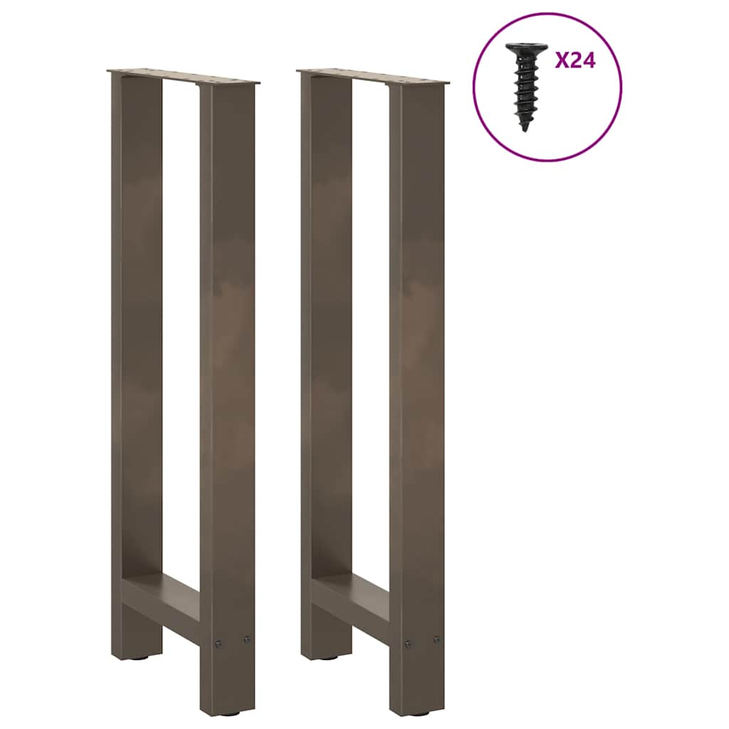 vidaXL Patas para mesa de bar de acero natural (2 unidades, 50 x 100-101 cm) - Image 3