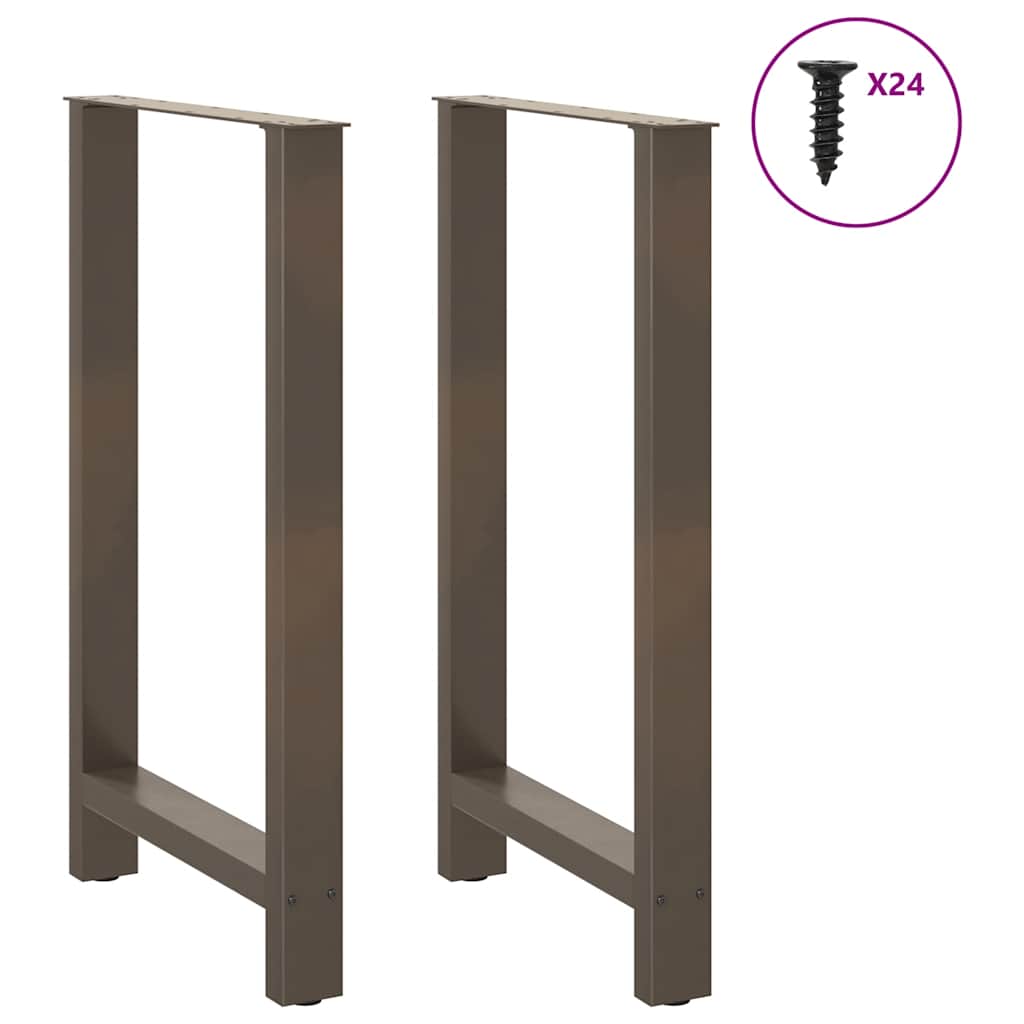 vidaXL Patas para mesa de bar de acero natural (2 unidades, 60 x 100-101 cm) - Image 3