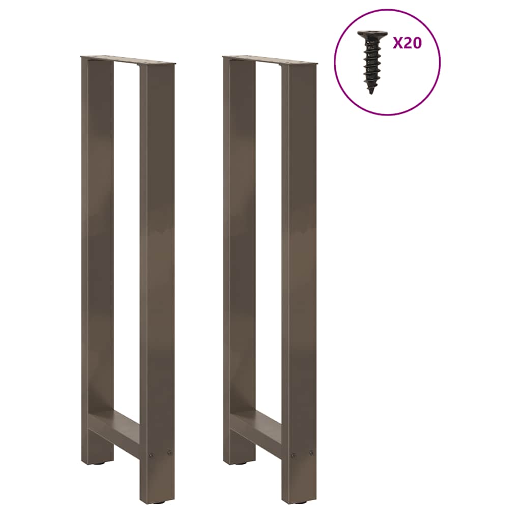 vidaXL Patas para mesa de bar de acero natural (2 unidades, 40 x 110-111 cm) - Image 3
