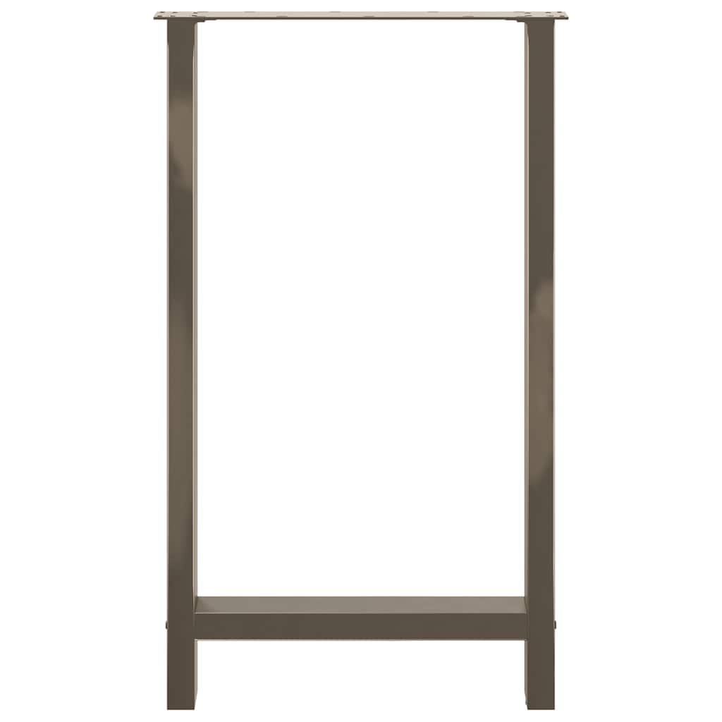 vidaXL Patas para mesa de bar de acero natural (2 unidades, 60 x 100-101 cm) - Image 5