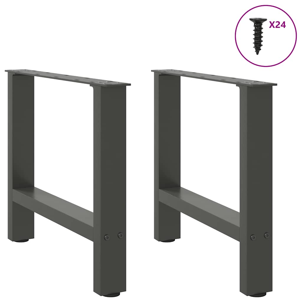 vidaXL Patas para mesa de centro antracita (2 unidades, 50 x 42-43 cm, acero) - Image 4