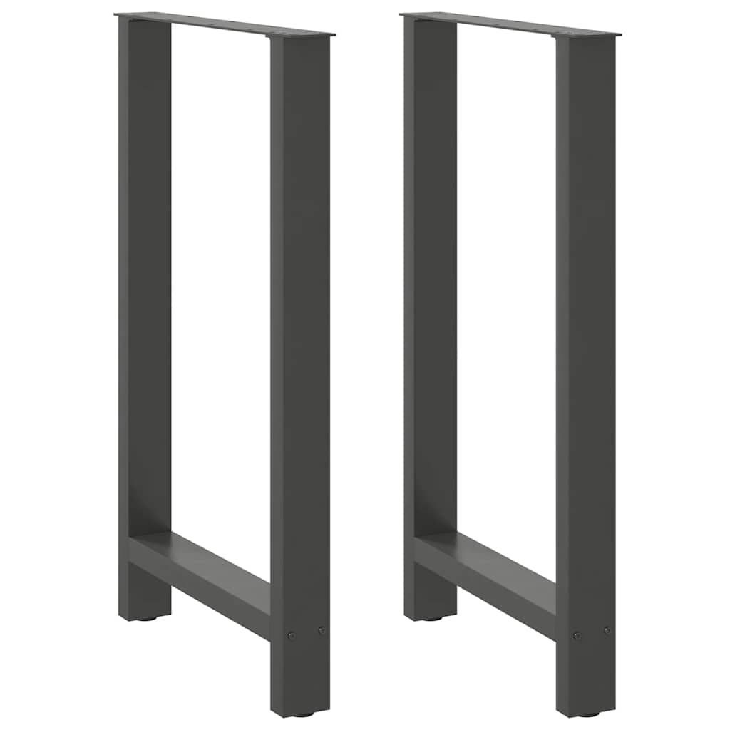 vidaXL Patas para mesa de bar antracita (2 unidades, 60 x 100-101 cm, acero)