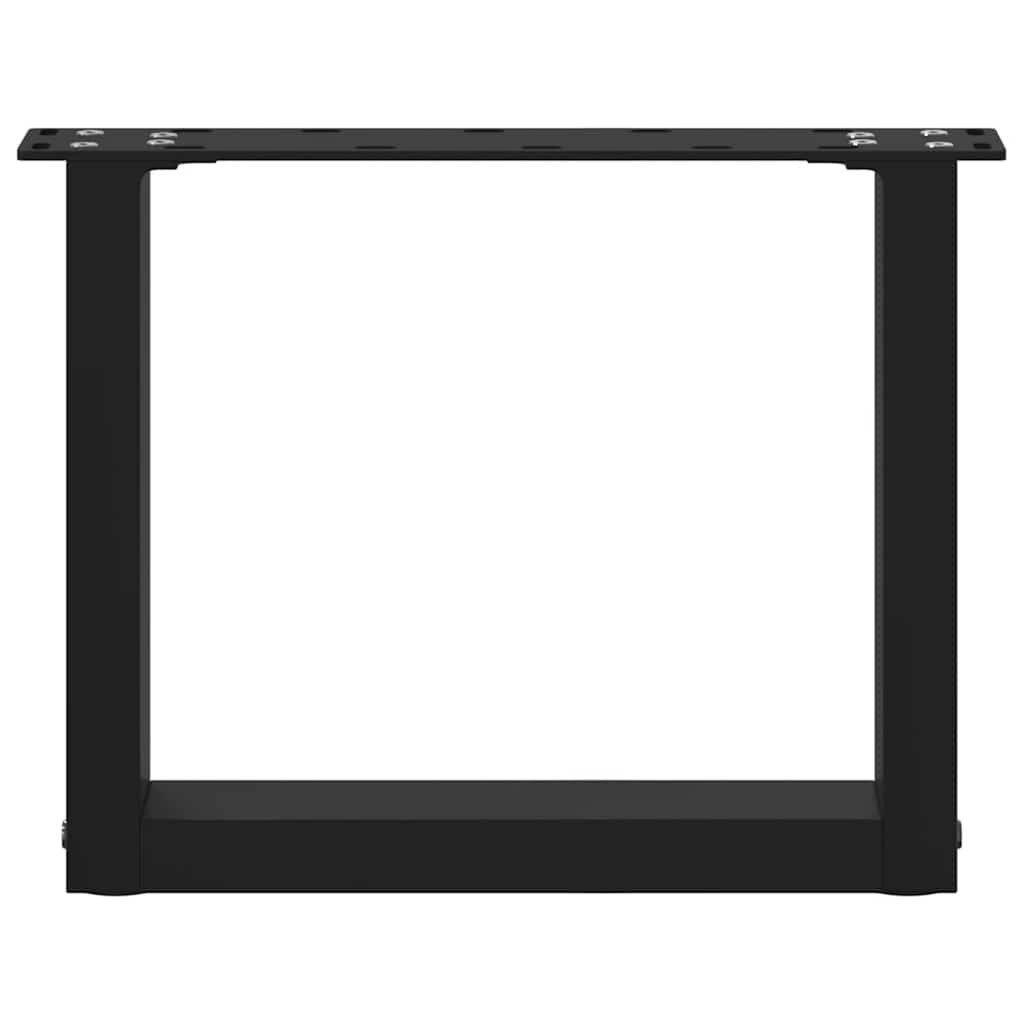 vidaXL Patas para mesa de centro en forma de U (2 unidades), color negro, 30 x (30-31) cm, acero - Image 5