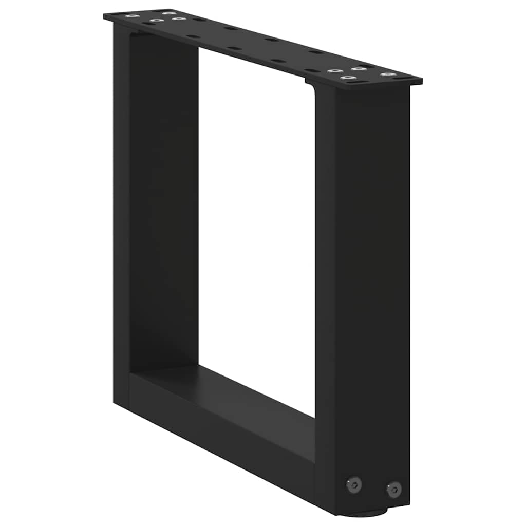 vidaXL Patas para mesa de centro en forma de U (2 unidades), color negro, 30 x (30-31) cm, acero - Image 4
