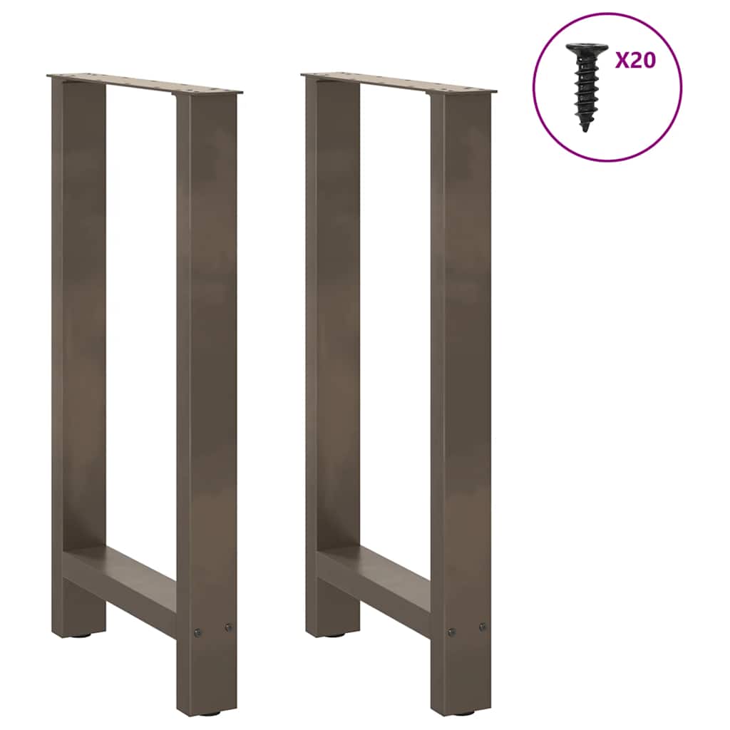 vidaXL Patas para mesa de bar de acero natural (2 unidades, 40 x 90-91 cm) - Image 3