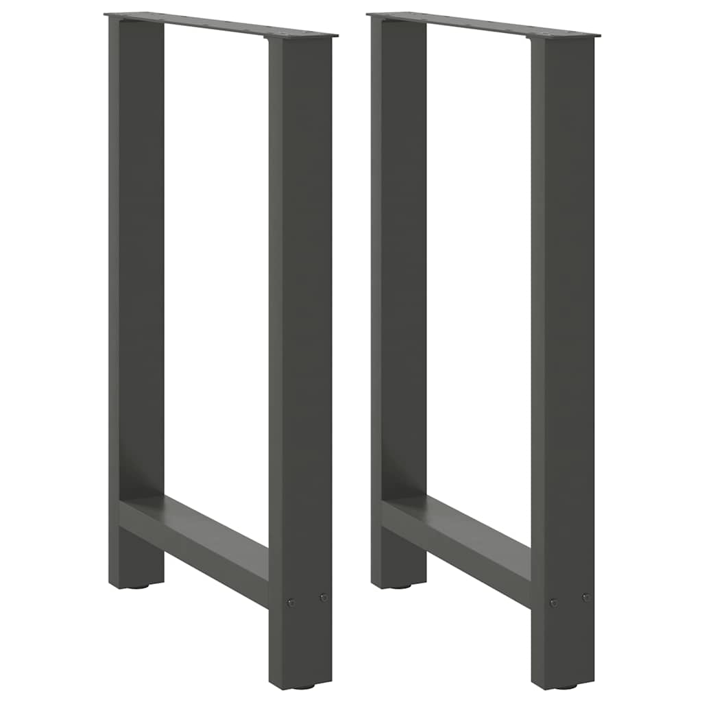 vidaXL Patas para mesa de bar antracita (2 unidades, 60 x 90-91 cm, acero)