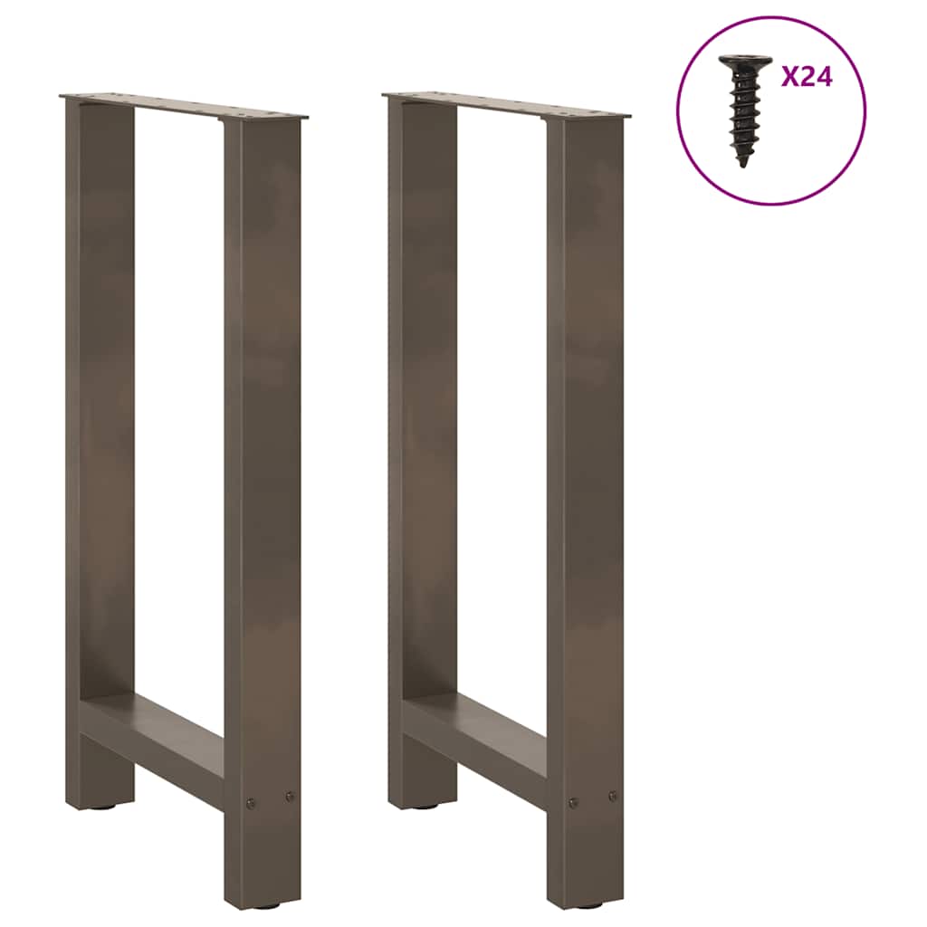 vidaXL Patas para mesa de bar de acero natural (2 unidades, 50 x 90-91 cm) - Image 3