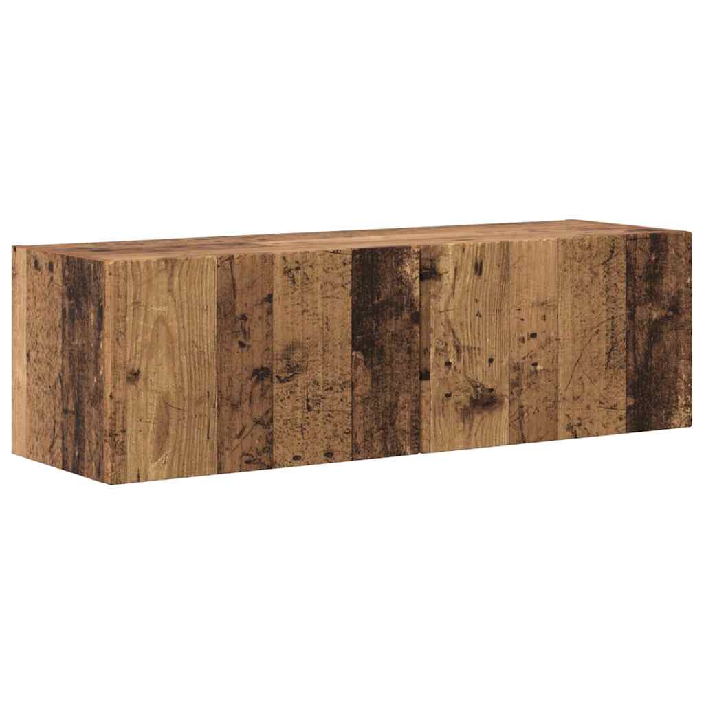 vidaXL Mueble de TV Montado en la Pared 2 pcs Madera Vieja - Image 5