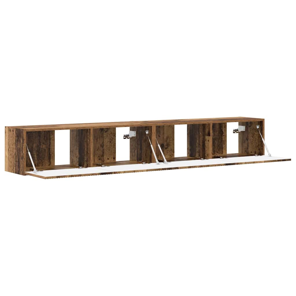 vidaXL Mueble de TV Montado en la Pared 2 pcs Madera Vieja - Image 6
