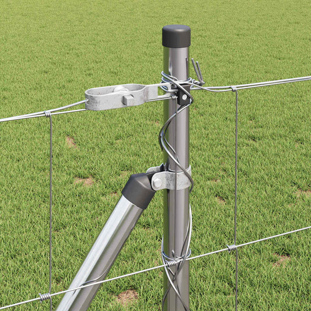 vidaXL Wildzaun Silber 50 x 0,8 m Verzinkter Stahl - Image 5