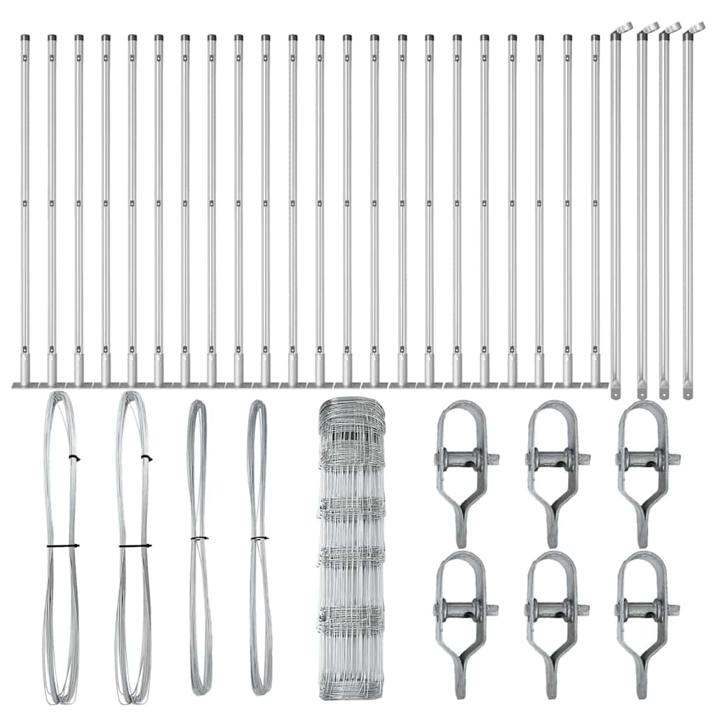 vidaXL Wildzaun Silber 50 x 0,8 m Verzinkter Stahl - Image 6