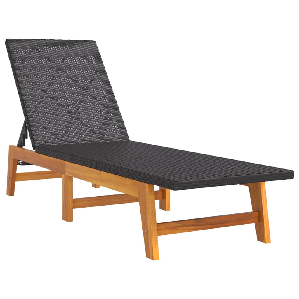 vidaXL Sonnenliege mit Tisch Poly Rattan und Massivholz Akazie - Image 4