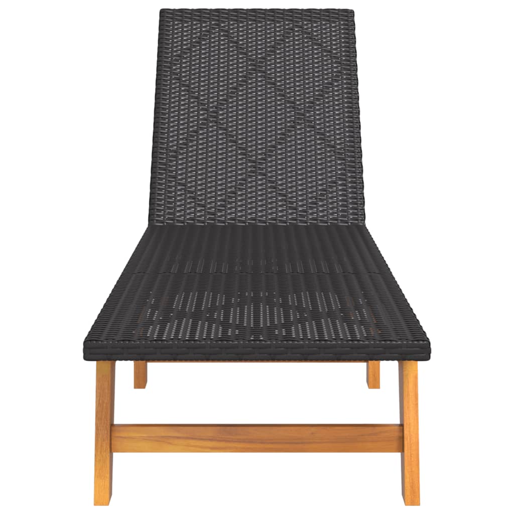 vidaXL Sonnenliege mit Tisch Poly Rattan und Massivholz Akazie - Image 6