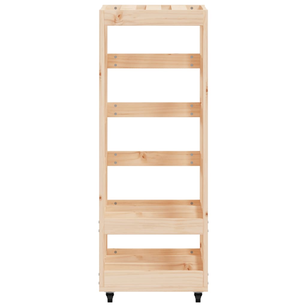 vidaXL Kaminholzregal mit Rollen 40x49x110 cm Massivholz Kiefer - Image 5
