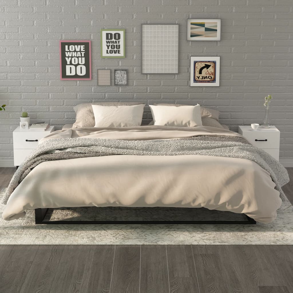 Comodini 2 Pz Bianchi 40x35x47,5 cm