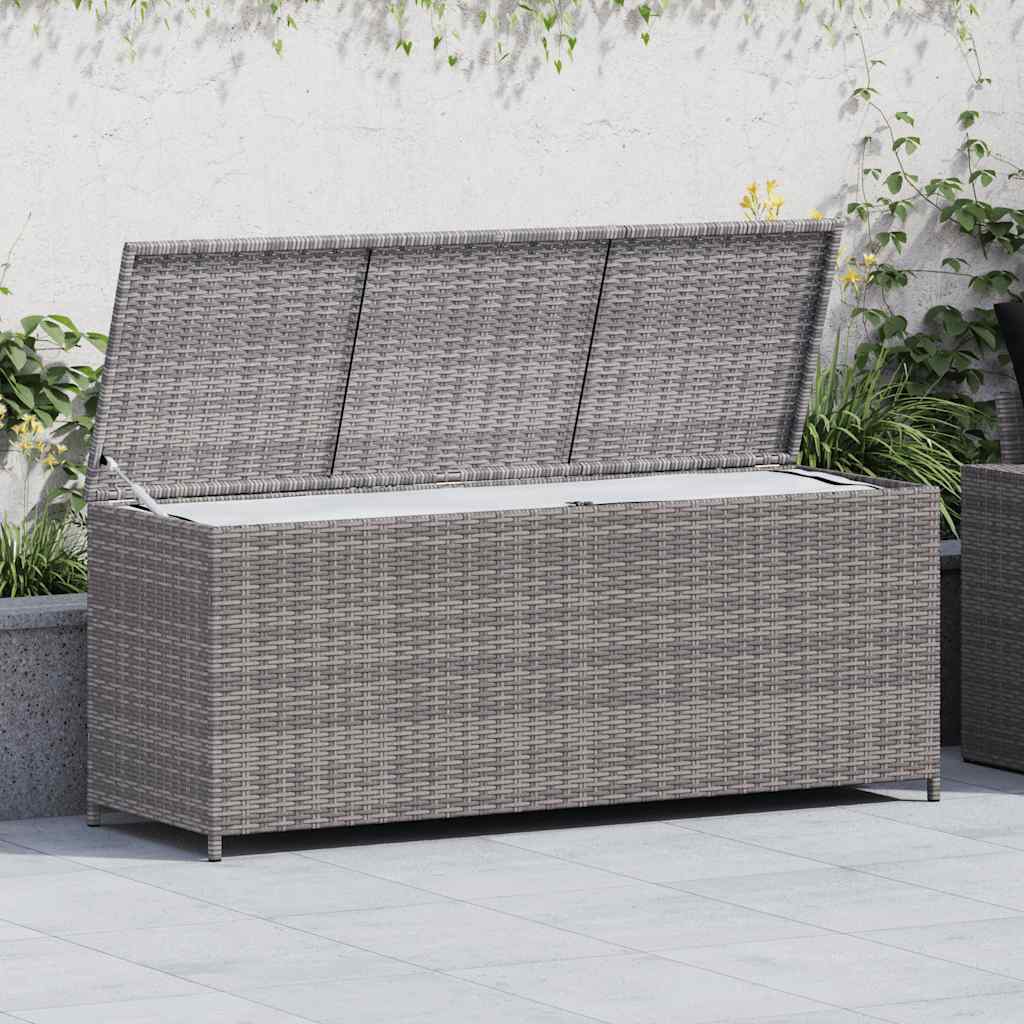 Baule Da Giardino Grigio 150x50x60 Cm In Polyrattan