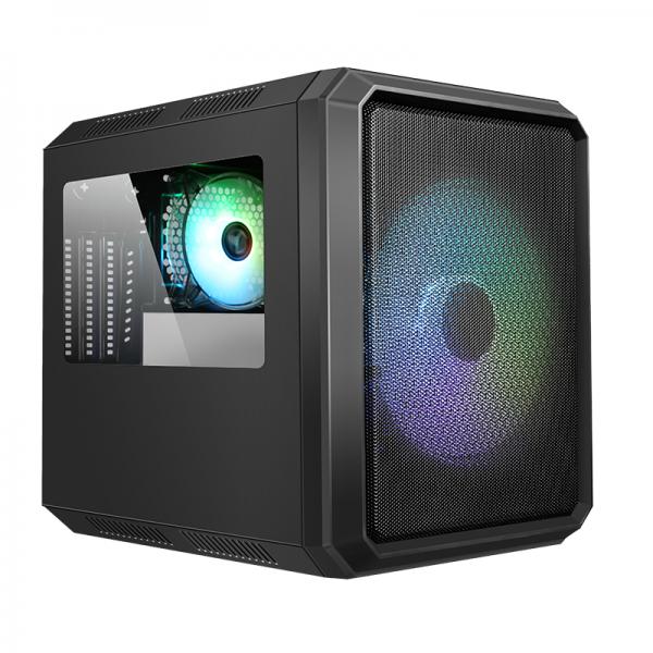 Itek Case Qbo 8, Evo, Micro Atx, Usb3, 200mm Argb Fan, 120mm Fan, Card Reader, 3 Finestre Trasp