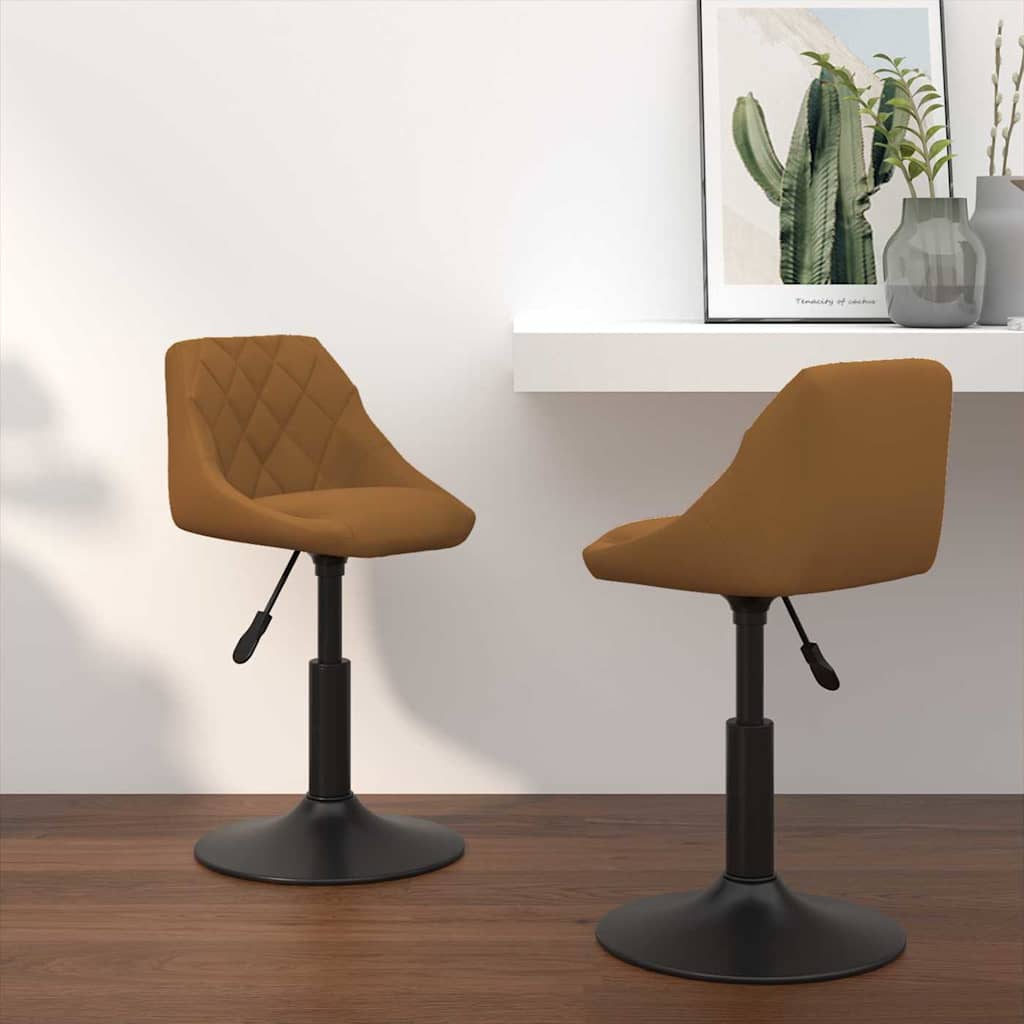 Sedie Da Pranzo Girevoli 2 Pcs Marrone 46 X 44 X 77,5 cm