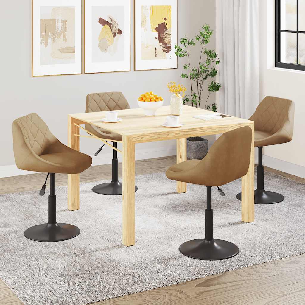 Sedie Da Pranzo Girevoli 4 Pz Marroni Velluto