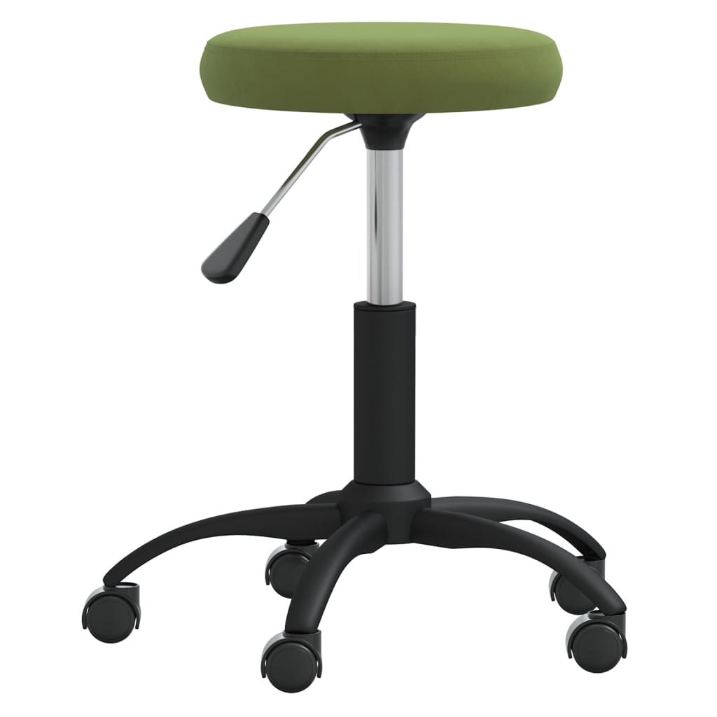 Sedia Da Ufficio Girevole Verde Chiaro In Velluto - Image 3
