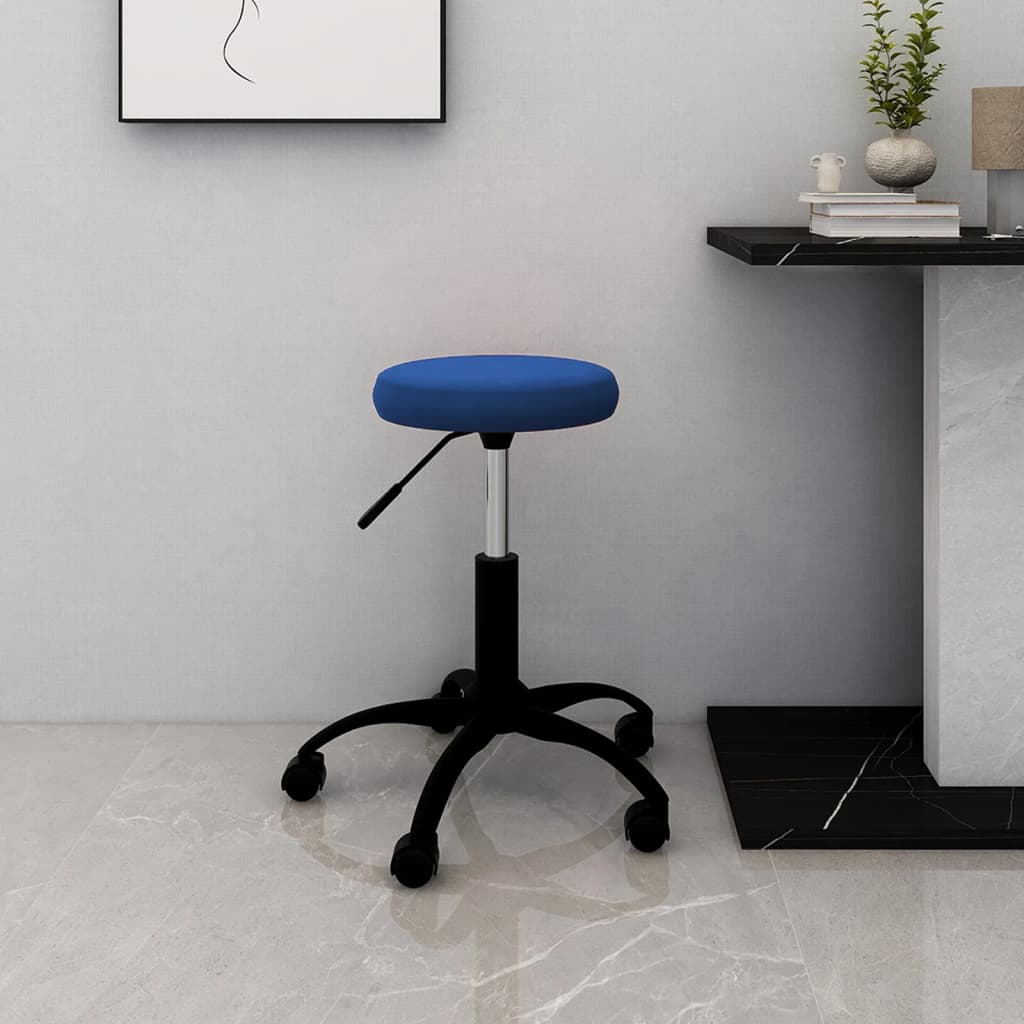 Sedia Girevole Da Ufficio Blu In Velluto