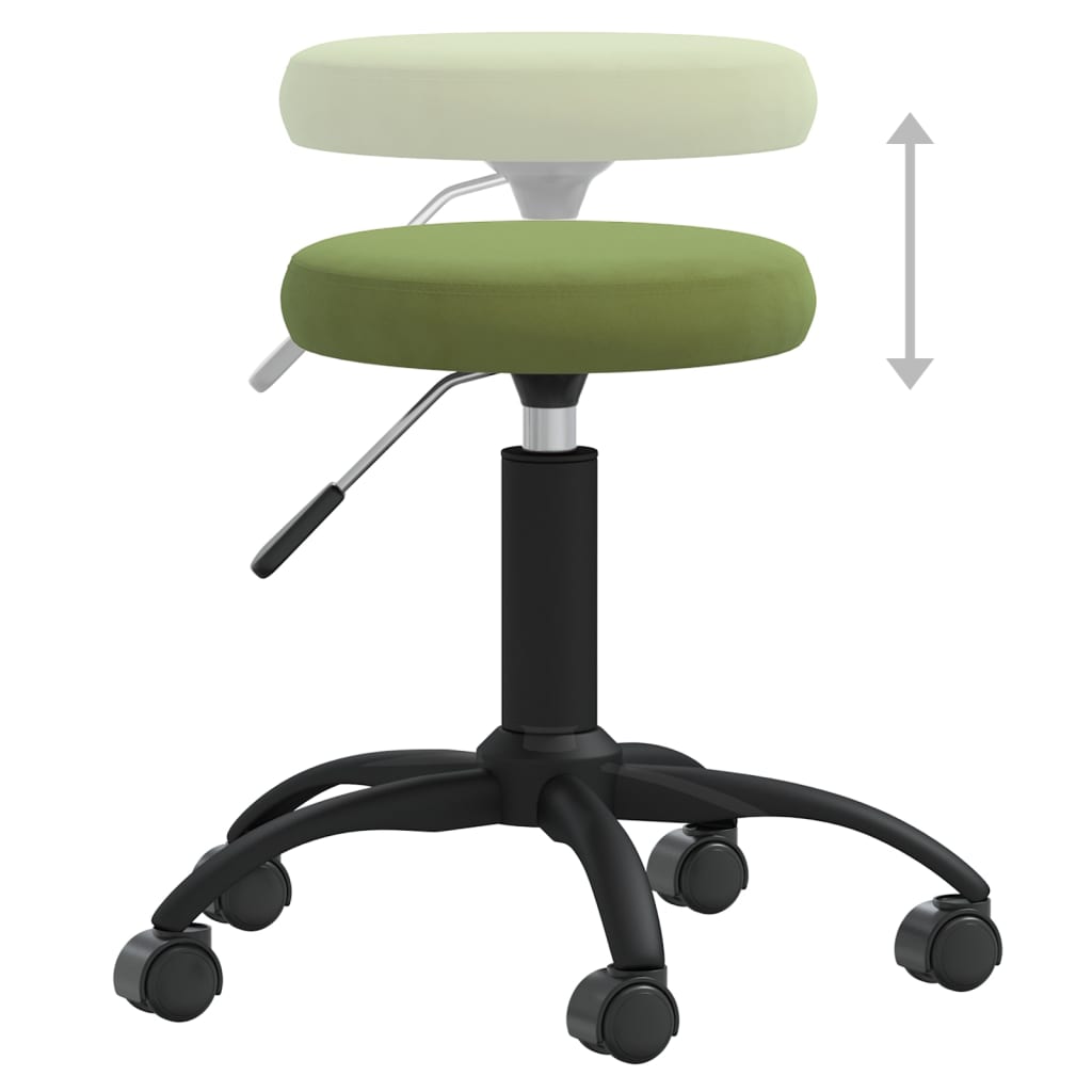 Sedia Da Ufficio Girevole Verde Chiaro In Velluto - Image 5