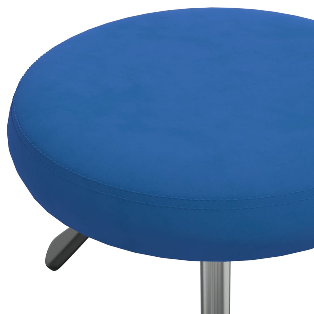 Sedia Girevole Da Ufficio Blu In Velluto - Image 4