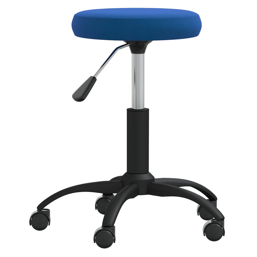 Sedia Girevole Da Ufficio Blu In Velluto - Image 3
