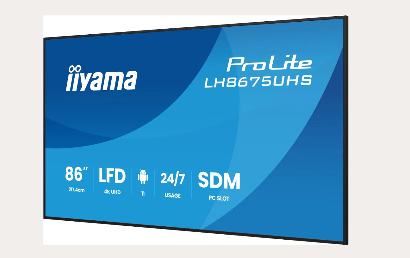Iiyama 86" 3840x2160, Uhd Ips Panel, Haze 25%, 500cd/m², Landscape And Portrait, Signal Failover, Speakers 2x 10w, Hdmi 3x, Displayport, DP-Out (mst/