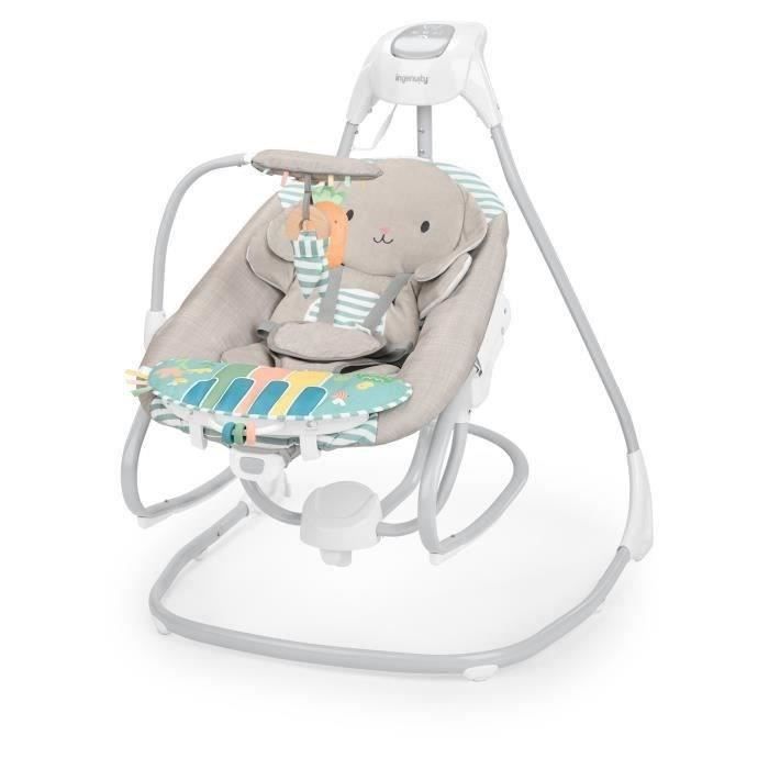 Ingenuity Sylvi, Altalena E Sedia A Dondolo Elettrica 4 In 1. Espandibile Con Un Pianoforte Giocattolo Per Bambini Incluso.