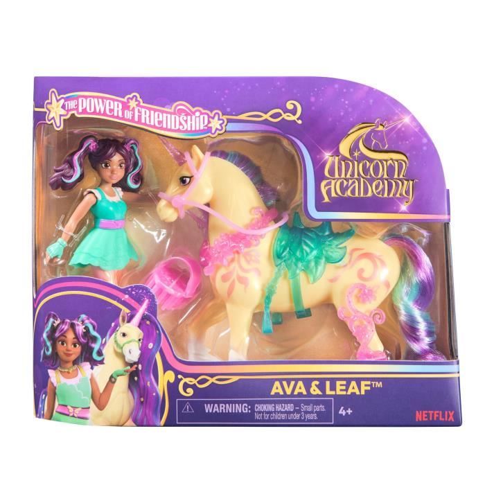 Ava + Leaf Figurine - 5 Accessori Inclusi - Dai 4 Anni In Su - Unicorn School