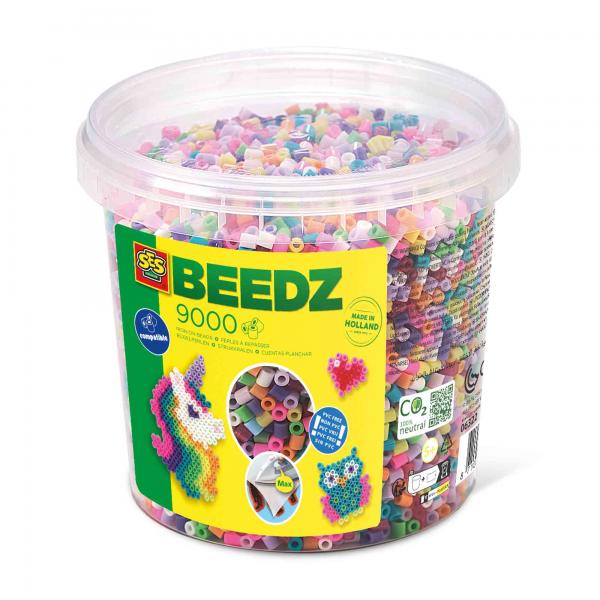 Mix Di Perline Da Stirare - 9000 Scatole Alla Moda - Ses Creative - 9000 Perline In Colori Vivaci.