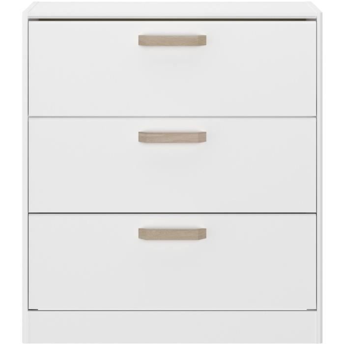 Cassettiera 3 Cassetti Dream - Truciolare - Decoro Bianco - L79,7 X H87,8 X P43,8 cm