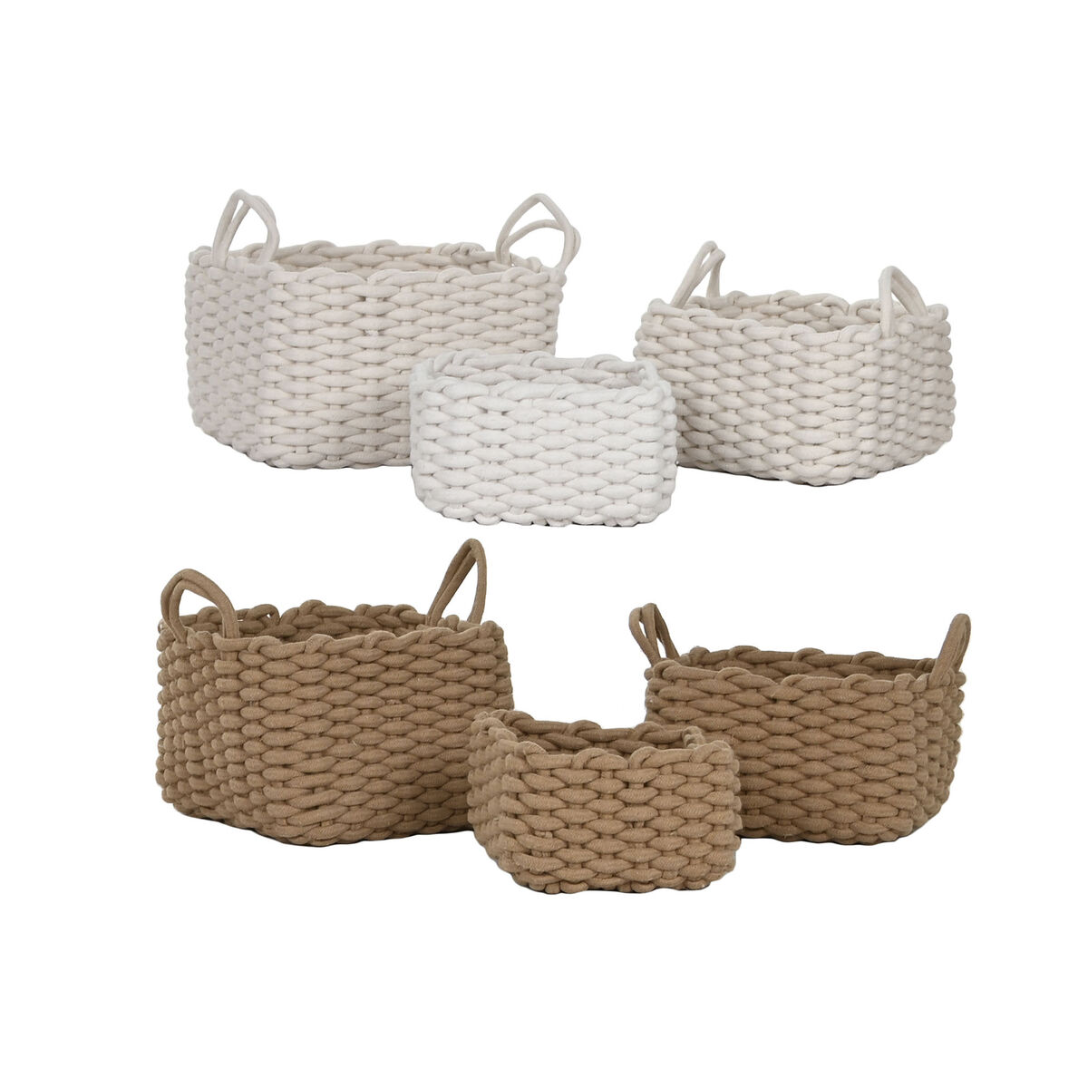 Set Di Cestini Home Esprit Corda 28 X 28 X 18 cm