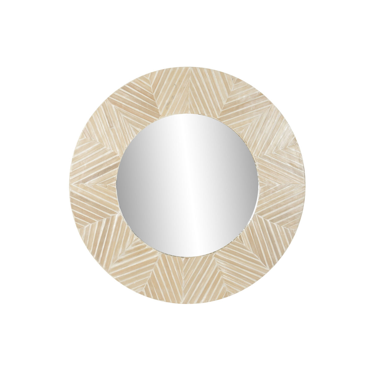Specchio Da Parete Home Esprit Bianco Marrone Mosaico Tropicale 100 X 4 X 100 cm